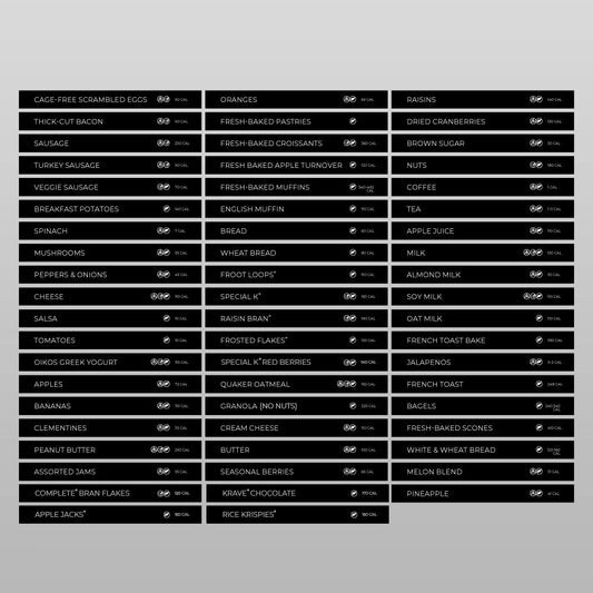 Food Item Inserts - Hanging (Kit of 66)