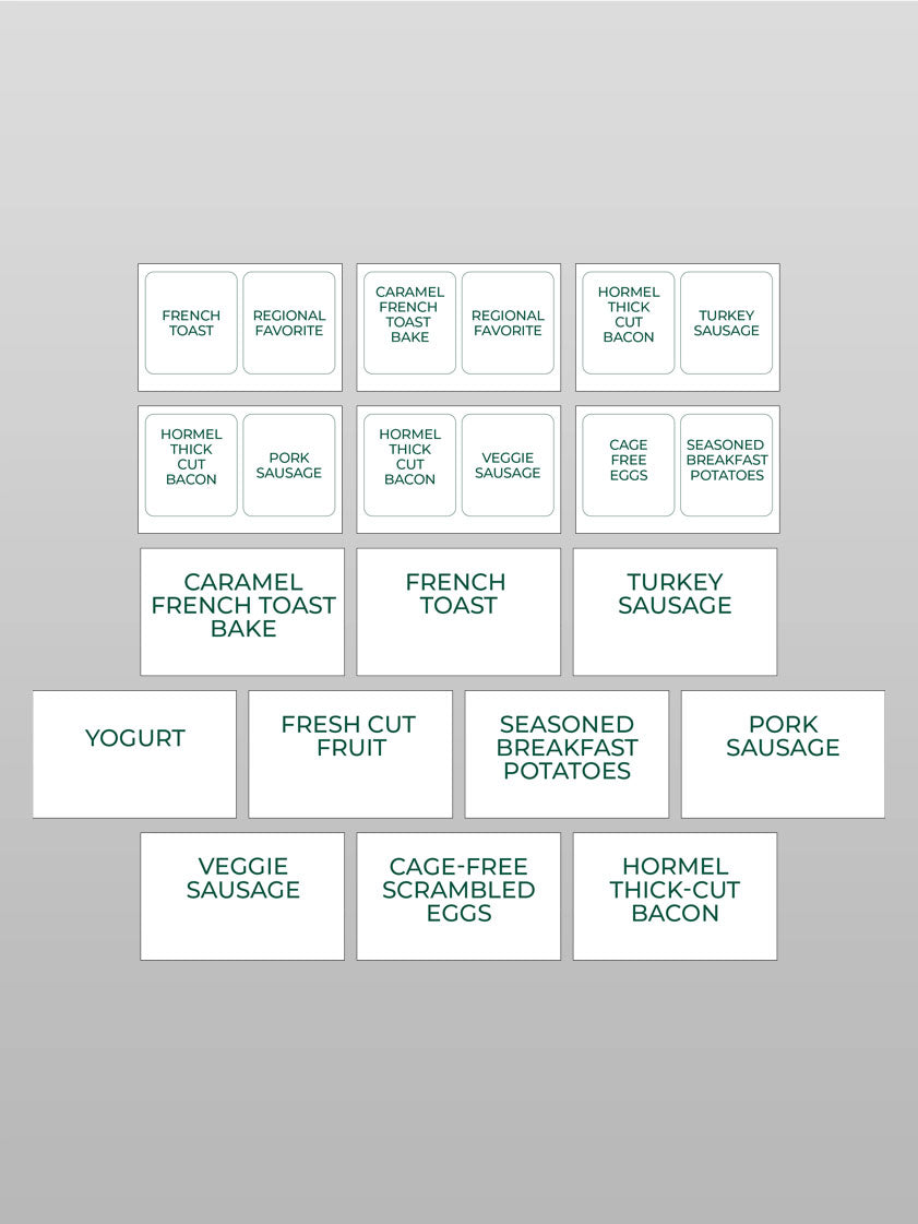 Chafing Dish Menu Descriptors - Counter (Kit of 22)