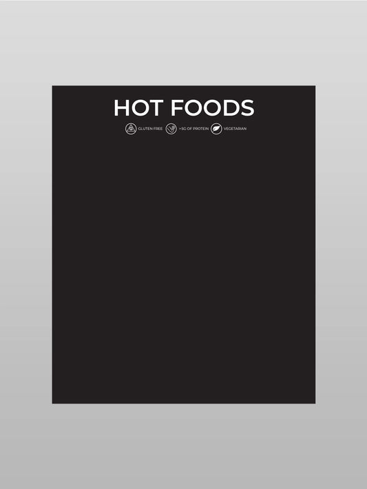 Hot Foods Menu with Calories - Counter