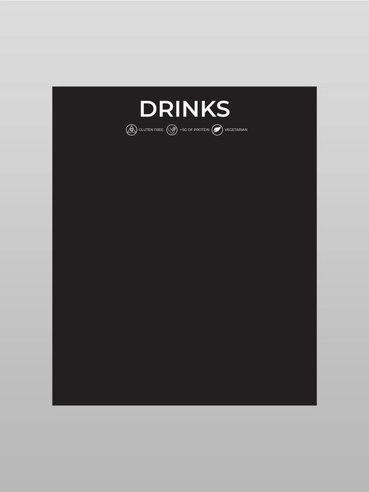 Drinks Menu with Calories - Counter