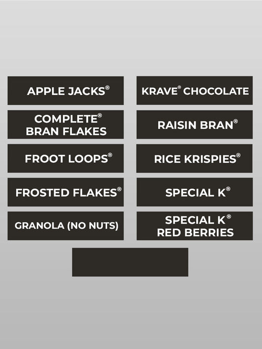 Cereal Labels Set w/ Velcro