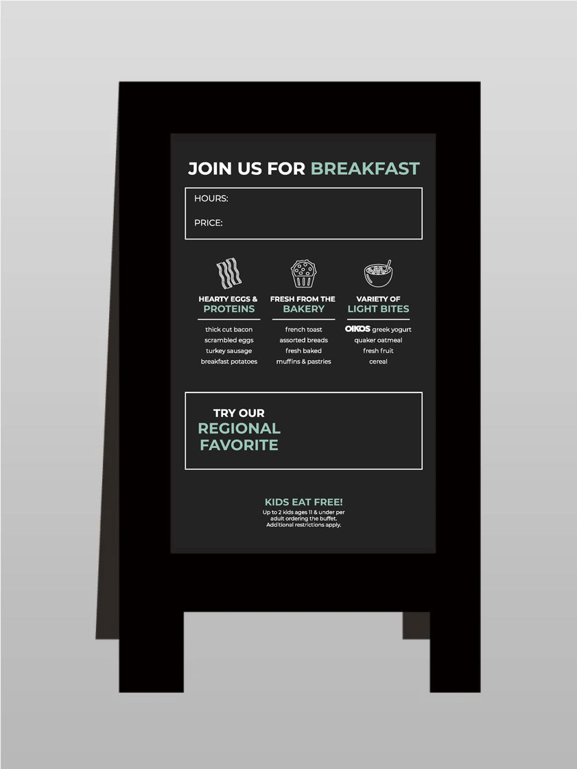 Wall Mounted Signage – Holiday Inn Breakfast Program