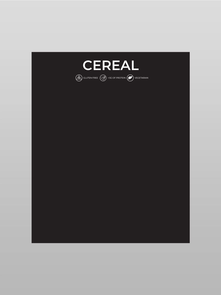 Cereal Menu with Calories - Counter