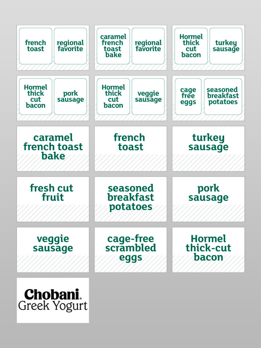 Chafing Dish Menu Descriptors - Counter (Kit of 22)