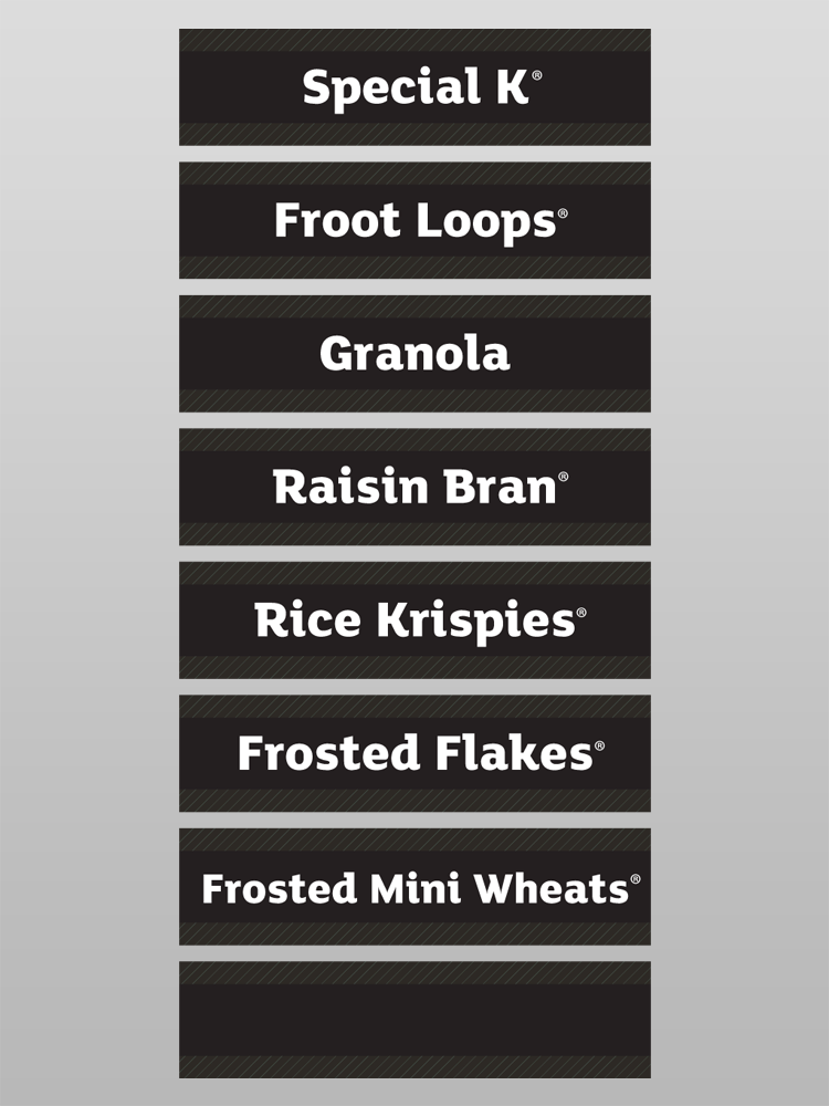 Cereal Labels Set w/ Velcro