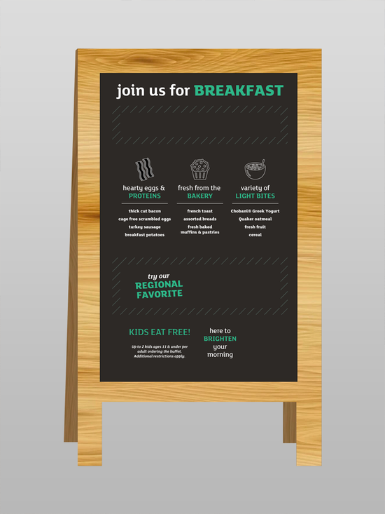 A-Frame Menu Board – Holiday Inn Breakfast Program