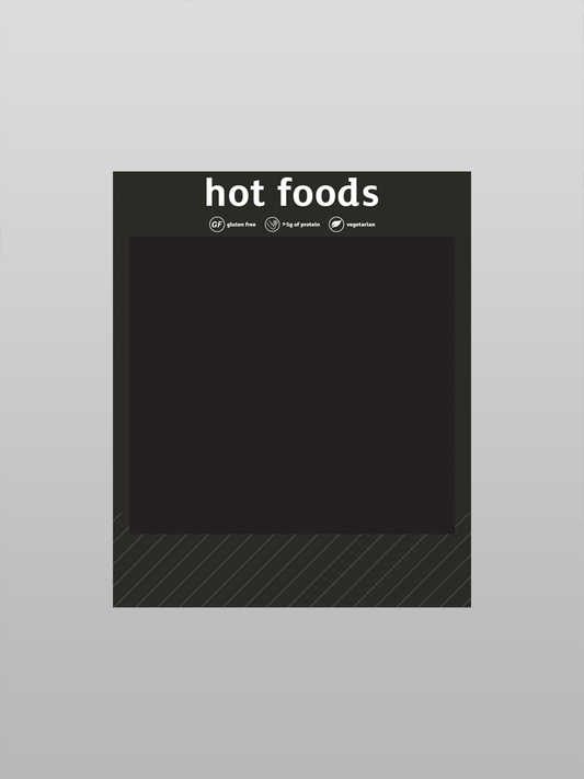 Hot Foods Menu with Calories - Counter